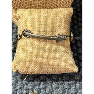 Julio Dual Tone Arrow bracelet Gold Tone Silver Tone Lobster Clasp Adjustable 8"